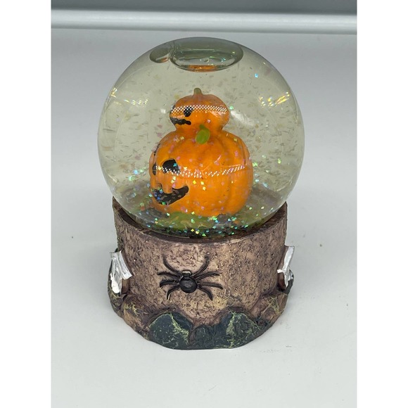 Pre-owned Greenbrier Small Halloween Glitter Water Globe Pumpkins EUC - Picture 3 of 8